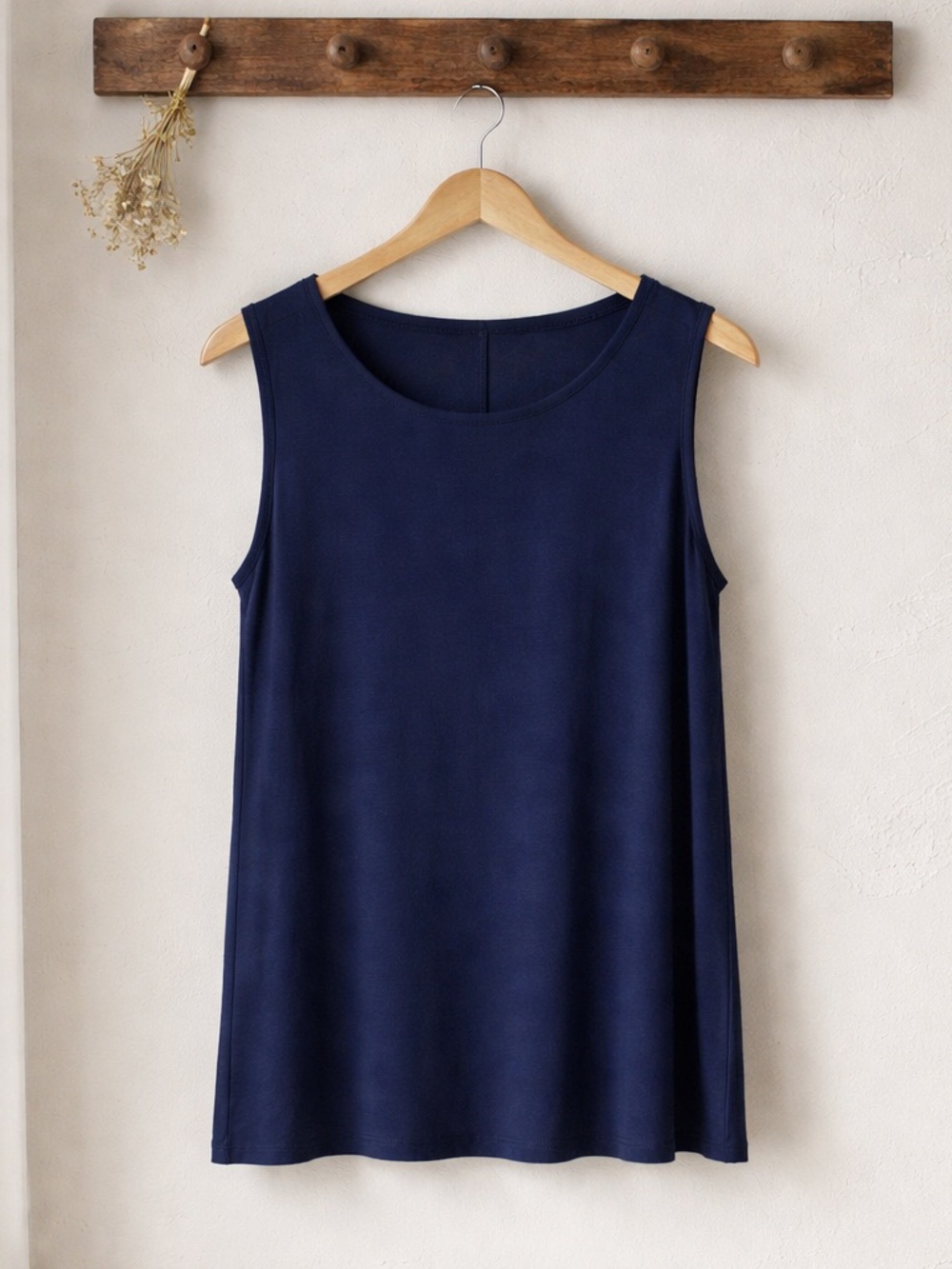 Nally & Millie Navy Blue Scoop Neck Sleeveless Tank